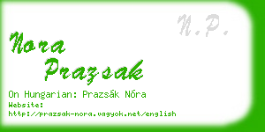 nora prazsak business card