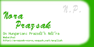 nora prazsak business card